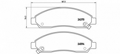 BREMBO p34005 -  Комплект тормозных колодок, дисковый тормоз