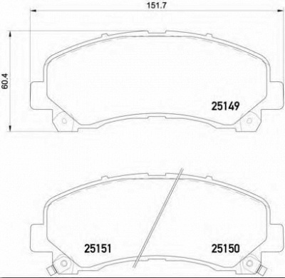 BREMBO p34007 -  Комплект тормозных колодок, дисковый тормоз