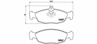 BREMBO p36017 -  Комплект тормозных колодок, дисковый тормоз