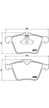 BREMBO p36019 -  Комплект тормозных колодок, дисковый тормоз