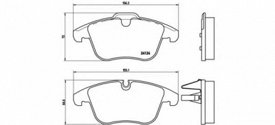 BREMBO p36022 -  Комплект тормозных колодок, дисковый тормоз