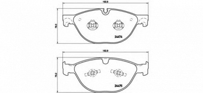 BREMBO p36025 -  Комплект тормозных колодок, дисковый тормоз