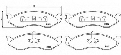 BREMBO p37004 -  Комплект тормозных колодок, дисковый тормоз