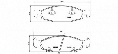 BREMBO p37005 -  Комплект тормозных колодок, дисковый тормоз