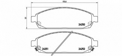 BREMBO p37010 -  Комплект тормозных колодок, дисковый тормоз