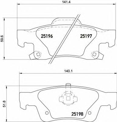 BREMBO p37016 -  Комплект тормозных колодок, дисковый тормоз
