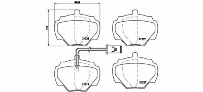 BREMBO p44003 -  Комплект тормозных колодок, дисковый тормоз