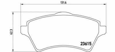 BREMBO p44011 -  Комплект тормозных колодок, дисковый тормоз
