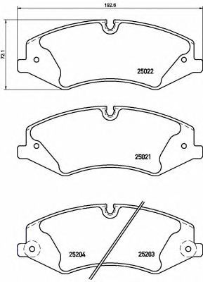 BREMBO p44022 -  Комплект тормозных колодок, дисковый тормоз