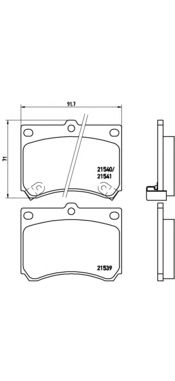 BREMBO p49011 -  Комплект тормозных колодок, дисковый тормоз