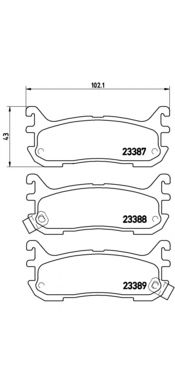 BREMBO p49021 -  Комплект тормозных колодок, дисковый тормоз