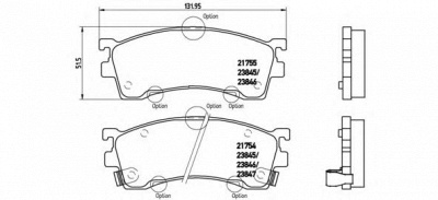 BREMBO p49023 -  Комплект тормозных колодок, дисковый тормоз