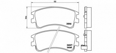 BREMBO p49032 -  Комплект тормозных колодок, дисковый тормоз