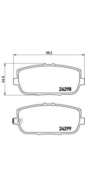 BREMBO p49044 -  Комплект тормозных колодок, дисковый тормоз