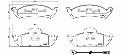 BREMBO p50039 -  Комплект тормозных колодок, дисковый тормоз