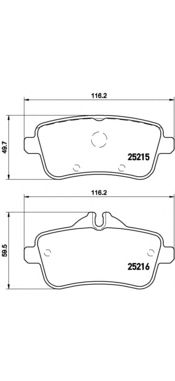 BREMBO p50100 -  Комплект тормозных колодок, дисковый тормоз