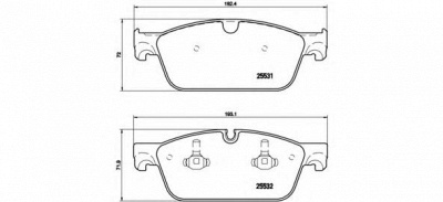 BREMBO p50102 -  Комплект тормозных колодок, дисковый тормоз