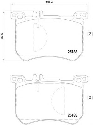 BREMBO p50111 -  Комплект тормозных колодок, дисковый тормоз