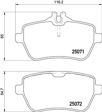 BREMBO p50117 -  Комплект тормозных колодок, дисковый тормоз