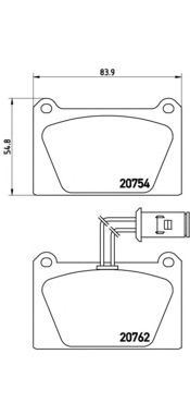 BREMBO p52008 -  Комплект тормозных колодок, дисковый тормоз