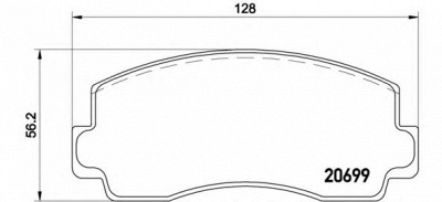 BREMBO p54002 -  Комплект тормозных колодок, дисковый тормоз
