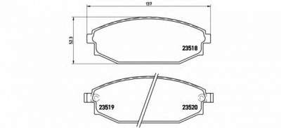 BREMBO p54027 -  Комплект тормозных колодок, дисковый тормоз