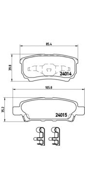 BREMBO p54034 -  Комплект тормозных колодок, дисковый тормоз