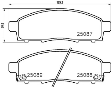BREMBO p54055 -  Комплект тормозных колодок, дисковый тормоз