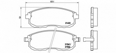 BREMBO p56021 -  Комплект тормозных колодок, дисковый тормоз