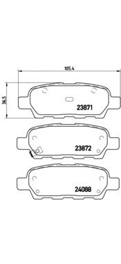 BREMBO p56046 -  Комплект тормозных колодок, дисковый тормоз