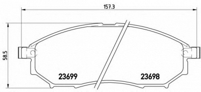 BREMBO p56058 -  Комплект тормозных колодок, дисковый тормоз