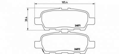 BREMBO p56068 -  Комплект тормозных колодок, дисковый тормоз