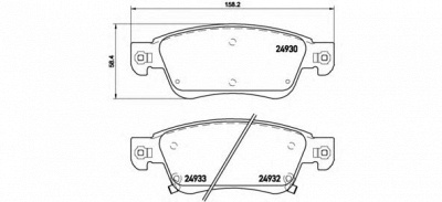 BREMBO p56080 -  Комплект тормозных колодок, дисковый тормоз
