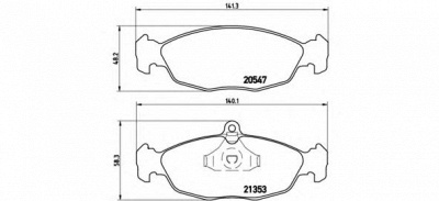 BREMBO p59011 -  Комплект тормозных колодок, дисковый тормоз