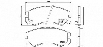 BREMBO p59020 -  Комплект тормозных колодок, дисковый тормоз