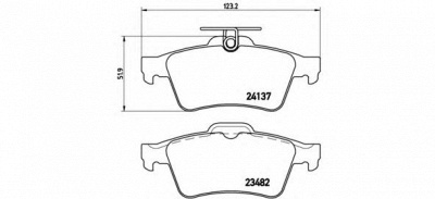 BREMBO p59042 -  Комплект тормозных колодок, дисковый тормоз