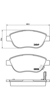 BREMBO p59052 -  Комплект тормозных колодок, дисковый тормоз