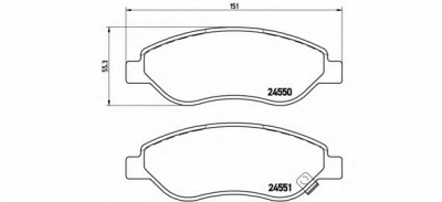 BREMBO p59053 -  Комплект тормозных колодок, дисковый тормоз
