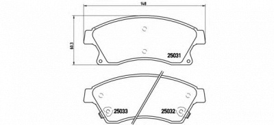 BREMBO p59076 -  Комплект тормозных колодок, дисковый тормоз