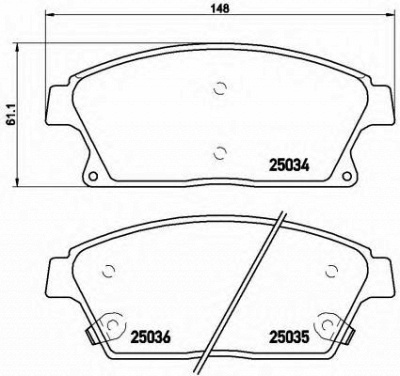 BREMBO p59077 -  Комплект тормозных колодок, дисковый тормоз