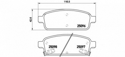 BREMBO p59080 -  Комплект тормозных колодок, дисковый тормоз