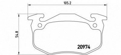 BREMBO p61032 -  Комплект тормозных колодок, дисковый тормоз