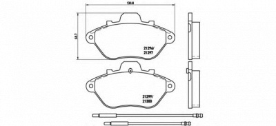BREMBO p61036 -  Комплект тормозных колодок, дисковый тормоз