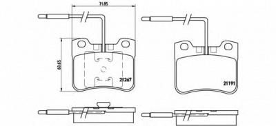 BREMBO p61047 -  Комплект тормозных колодок, дисковый тормоз
