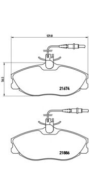 BREMBO p61057 -  Комплект тормозных колодок, дисковый тормоз