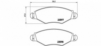 BREMBO p61063 -  Комплект тормозных колодок, дисковый тормоз