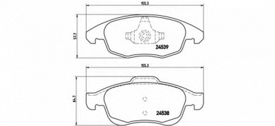 BREMBO p61083 -  Комплект тормозных колодок, дисковый тормоз