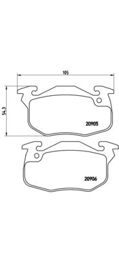 BREMBO p61097 -  Комплект тормозных колодок, дисковый тормоз