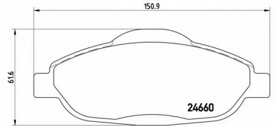 BREMBO p61101 -  Комплект тормозных колодок, дисковый тормоз