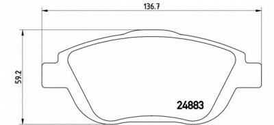 BREMBO p61103 -  Комплект тормозных колодок, дисковый тормоз